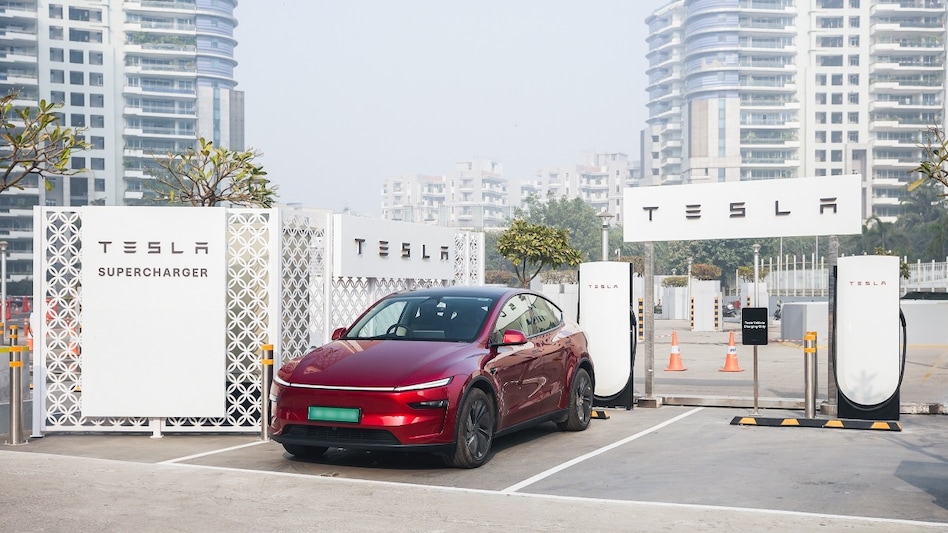 Tesla opens first charging station in Gurugram Tesla opens first charging station in Gurugram