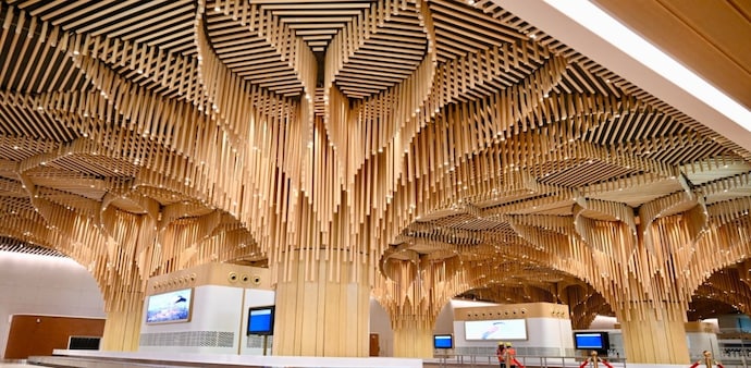 The new Integrated Terminal Building, spread over nearly 1.4 lakh square metres, has been designed to handle up to 1.3 crore passengers annually. The new Integrated Terminal Building, spread over nearly 1.4 lakh square metres, has been designed to handle up to 1.3 crore passengers annually.