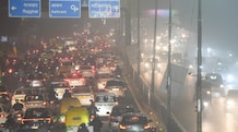 Delhi issues over 1 lakh PUC certificates in 3 days Vehicles stuck in a traffic jam as a layer of smog engulfs the city amid deterioration in the capital's air quality, in New Delhi