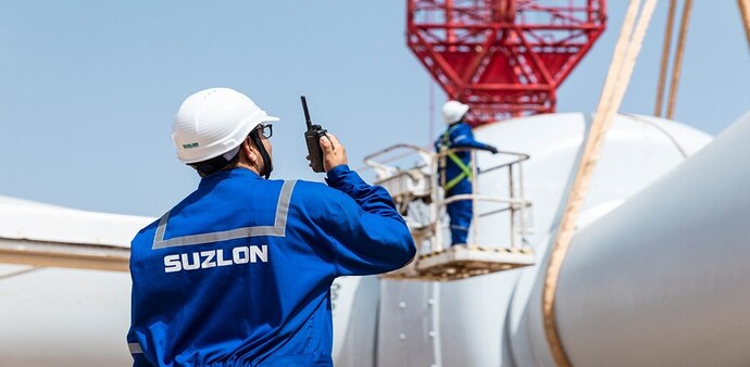 Shares of Suzlon Energy settled at Rs 53.19 on Friday, falling marginally, with a total marketcap slipping below Rs 73,000 crore. Shares of Suzlon Energy settled at Rs 53.19 on Friday, falling marginally, with a total marketcap slipping below Rs 73,000 crore.