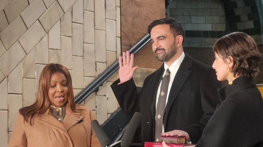 Mamdani, a Democrat, was sworn in as the first Muslim mayor of NYC, placing his hand on a Quran as he took the oath.