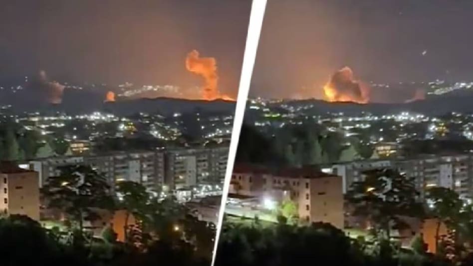 Smoke was seen rising from a hangar at a military base in Caracas, while another military installation in the capital reportedly lost power. Smoke was seen rising from a hangar at a military base in Caracas, while another military installation in the capital reportedly lost power.