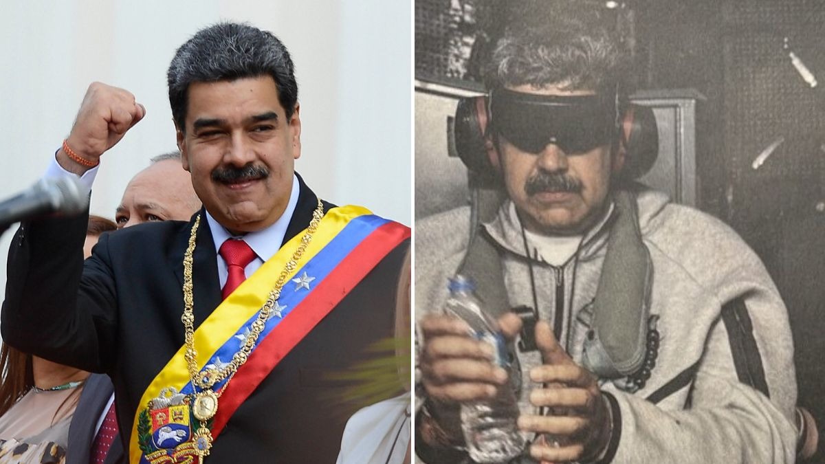 From Caracas to custody: Donald Trump shares photo of blindfolded Maduro aboard USS Iwo Jima