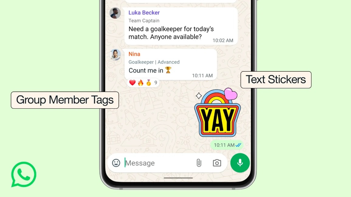WhatsApp introduces new features for group chat with Member Tags, Stickers, and more