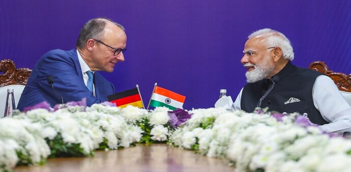 Germany's Chancellor Friedrich Merz with Prime Minister Modi Germany's Chancellor Friedrich Merz with Prime Minister Modi