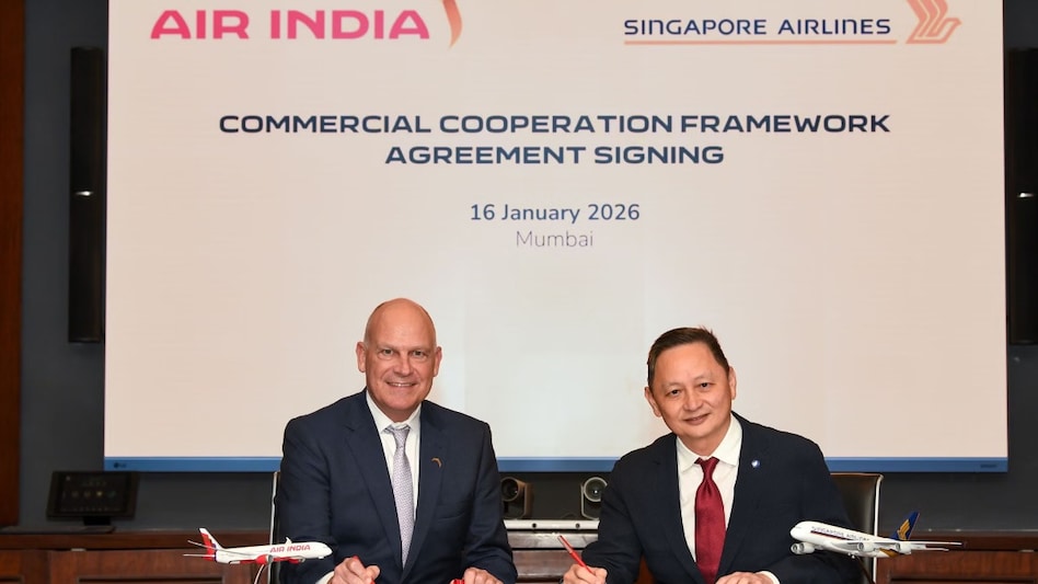 The agreement was signed in Mumbai on January 16, 2026, by Air India Chief Executive Officer and Managing Director Campbell Wilson and Singapore Airlines Chief Executive Officer Goh Choon Phong. The agreement was signed in Mumbai on January 16, 2026, by Air India Chief Executive Officer and Managing Director Campbell Wilson and Singapore Airlines Chief Executive Officer Goh Choon Phong.