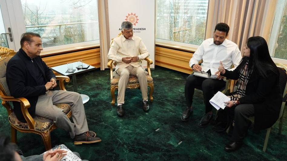 WEF Davos 2026: Andhra CM Naidu meets Kishore Lulla, founder and chairman of Eros Innovations WEF Davos 2026: Andhra CM Naidu meets Kishore Lulla, founder and chairman of Eros Innovations