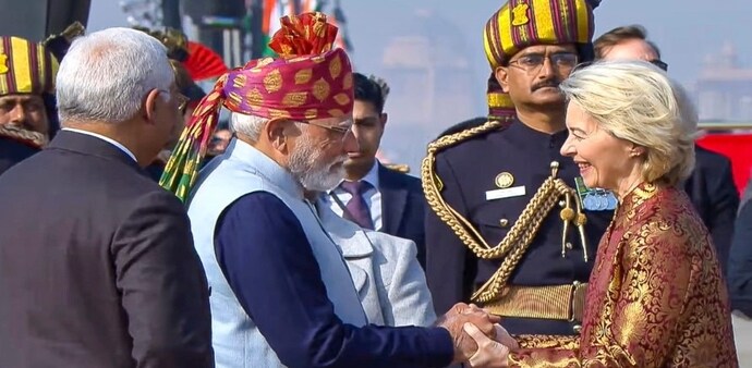 India will host senior EU leadership on Tuesday, with Ursula von der Leyen set to attend a business event at Bharat Mandapam to highlight EU–India trade and investment ties. India will host senior EU leadership on Tuesday, with Ursula von der Leyen set to attend a business event at Bharat Mandapam to highlight EU–India trade and investment ties.