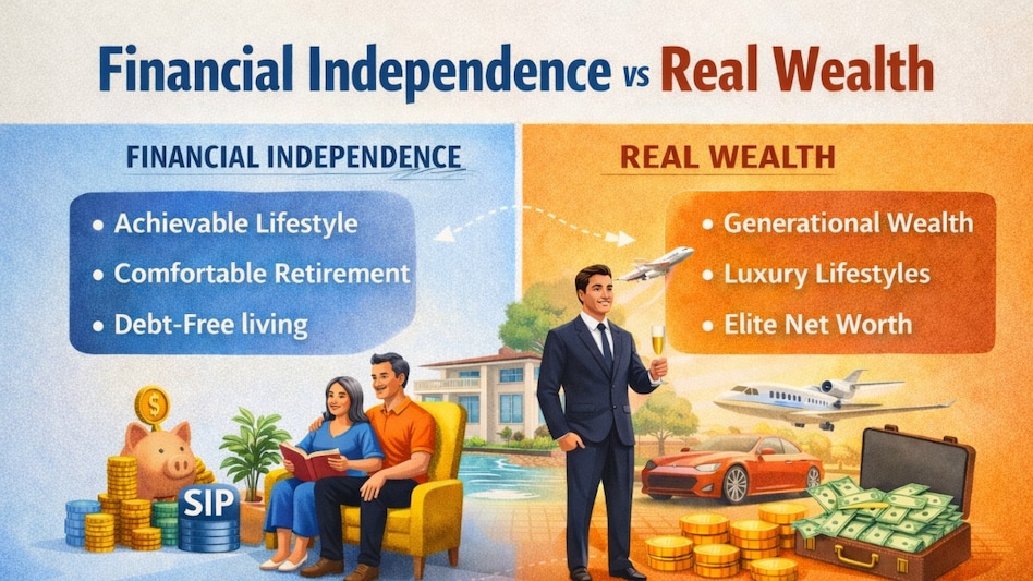 Experts say that financial independence is not equal to real wealth creation and outcomes depend on discipline and starting point. Experts say that financial independence is not equal to real wealth creation and outcomes depend on discipline and starting point.