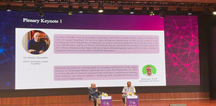 Google DeepMind CEO Demis Hassabis at the India AI Impact Summit 2026 at Bharat Mandapam Google DeepMind CEO Demis Hassabis at the India AI Impact Summit 2026 at Bharat Mandapam