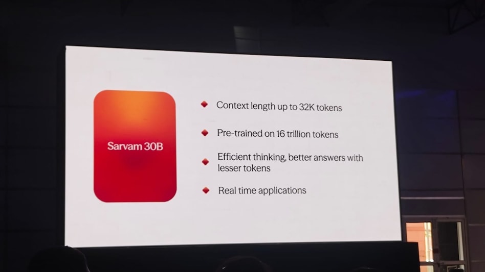 Sarvam-30B, the smaller model, has been pre-trained on 16 trillion tokens and supports a context length of 32,000 tokens. Sarvam-30B, the smaller model, has been pre-trained on 16 trillion tokens and supports a context length of 32,000 tokens.