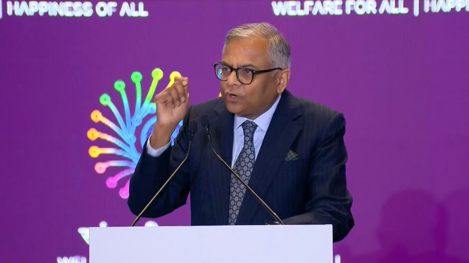 Tata's N Chandrasekaran at the India AI Impact Summit 2026 at the Bharat Mandapam in New Delhi Tata's N Chandrasekaran at the India AI Impact Summit 2026 at the Bharat Mandapam in New Delhi