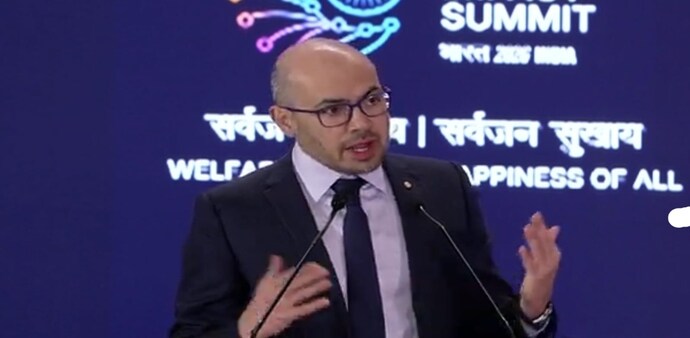 Demis Hassabis at India AI Summit 2026, Bharat Mandapam, New Delhi Demis Hassabis at India AI Summit 2026, Bharat Mandapam, New Delhi