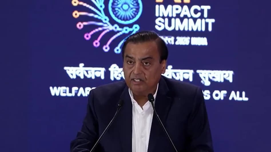 Mukesh Ambani addresses the India AI Impact Summit 2026 at Bharat Mandapam in New Delhi Mukesh Ambani addresses the India AI Impact Summit 2026 at Bharat Mandapam in New Delhi