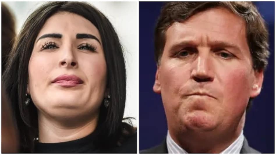 Loomer, who has been engaged in an ongoing feud with the former Fox News host over his views on Israel, is now calling on President Donald Trump and his administration to take a stand against Carlson (right). Loomer, who has been engaged in an ongoing feud with the former Fox News host over his views on Israel, is now calling on President Donald Trump and his administration to take a stand against Carlson (right).