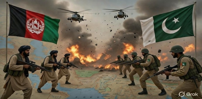 Pakistan declared "open war" on the Afghan Taliban after airstrikes on Kabul, Kandahar, and other sites, retaliating against Afghan attacks on border troops. Pakistan declared "open war" on the Afghan Taliban after airstrikes on Kabul, Kandahar, and other sites, retaliating against Afghan attacks on border troops.