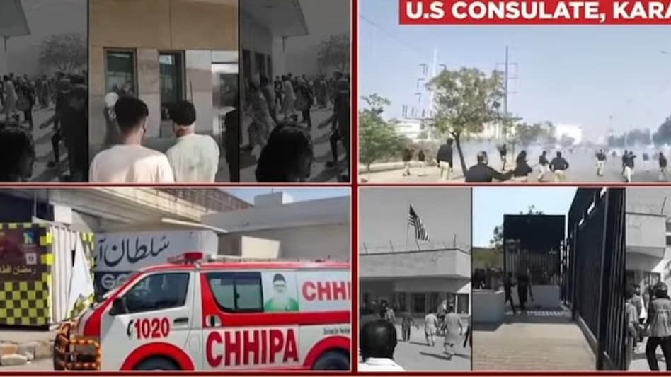 Mob attacks US mission in Karachi Mob attacks US mission in Karachi