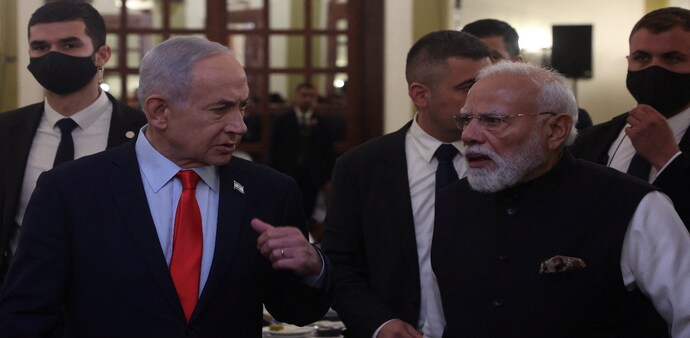 PM Narendra Modi and his Israeli counterpart Benjamin Netanyahu during the former's Israel visit this year. (Reuters photo) PM Narendra Modi and his Israeli counterpart Benjamin Netanyahu during the former's Israel visit this year. (Reuters photo)