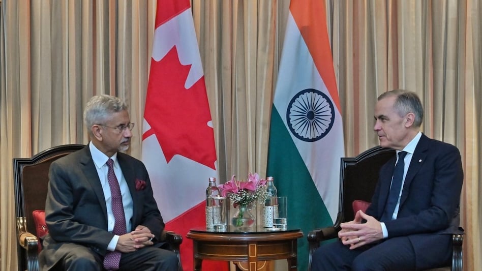 Mark Carney with S Jaishankar in New Delhi. Mark Carney with S Jaishankar in New Delhi.