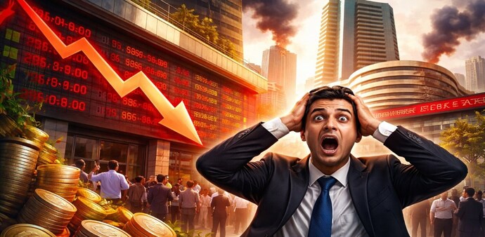 All the 30 stocks of BSE Sensex were trading in red with Hindalco, SBI, L&T, Tata Steel, Asian Paints and Maruti Suzuki emerging as top laggards, falling 5-8 per cent each. All the 30 stocks of BSE Sensex were trading in red with Hindalco, SBI, L&T, Tata Steel, Asian Paints and Maruti Suzuki emerging as top laggards, falling 5-8 per cent each.