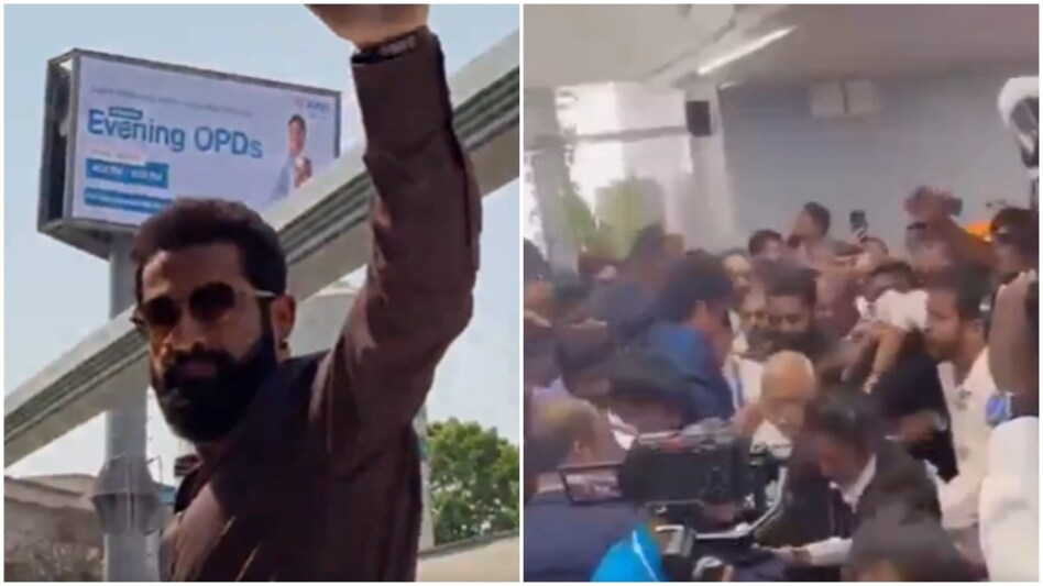Jr NTR Bengaluru hospital visit turns chaotic amid fan frenzy, escalator breaks. Jr NTR Bengaluru hospital visit turns chaotic amid fan frenzy, escalator breaks.
