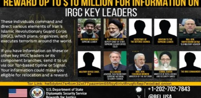 According to the notice, the individuals listed command and direct various elements of Iran's Islamic Revolutionary Guard Corps (IRGC), which plans, organises, and executes terrorism around the world. According to the notice, the individuals listed command and direct various elements of Iran's Islamic Revolutionary Guard Corps (IRGC), which plans, organises, and executes terrorism around the world.