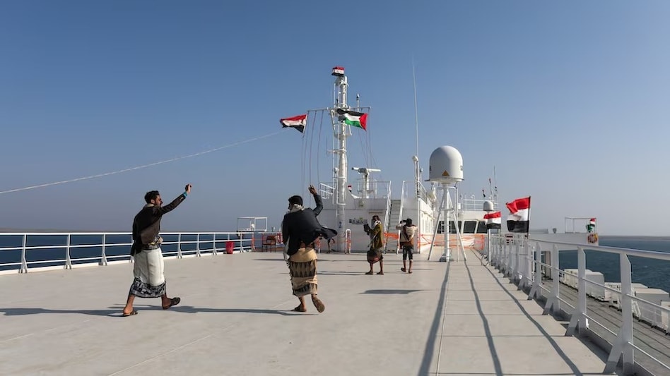 Yemen's Houthis seized commercial ship in November 2023, off the coast of al-Salif. (REUTERS) Yemen's Houthis seized commercial ship in November 2023, off the coast of al-Salif. (REUTERS)