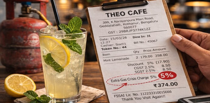 Bengaluru café adds 'gas crisis charge' to lemonade bill Bengaluru café adds 'gas crisis charge' to lemonade bill