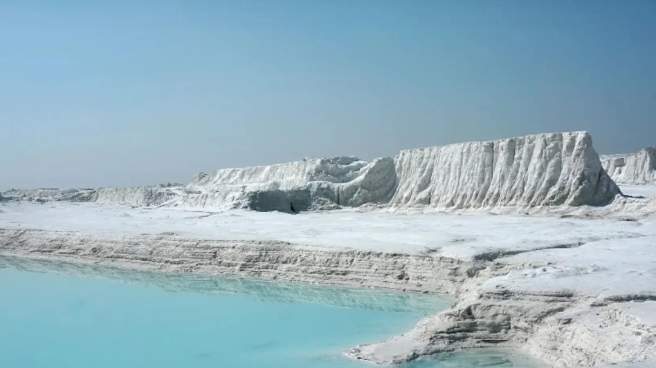 Spread across roughly 350 acres, the site is formed entirely from marble slurry — the chalky waste produced during marble cutting and polishing. Spread across roughly 350 acres, the site is formed entirely from marble slurry — the chalky waste produced during marble cutting and polishing.