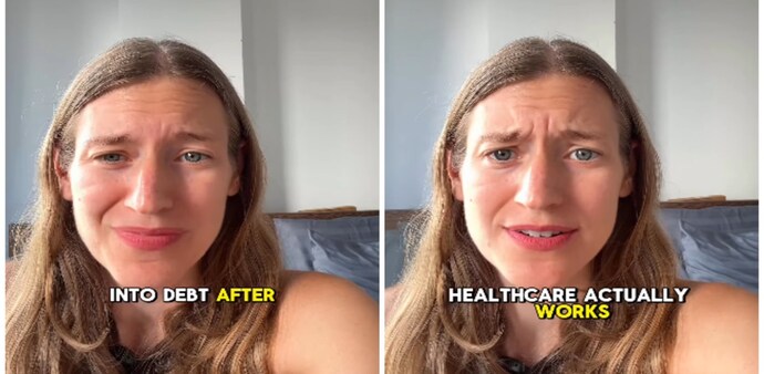 In a video shared on Instagram, Liz Bomes uses humour to make her point, calling India’s healthcare system “really annoying” before explaining why. In a video shared on Instagram, Liz Bomes uses humour to make her point, calling India’s healthcare system “really annoying” before explaining why.