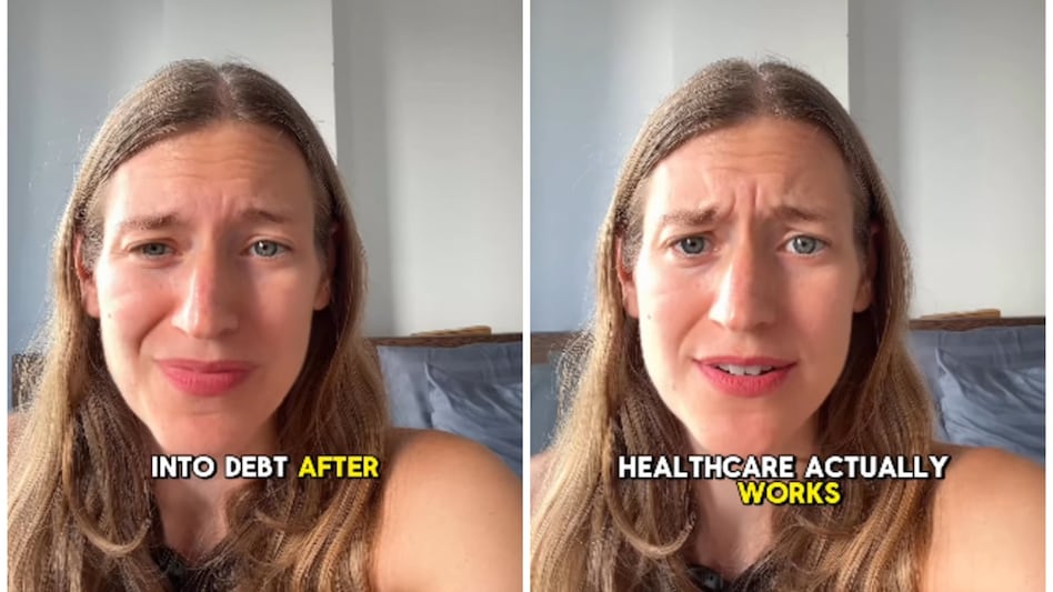 In a video shared on Instagram, Liz Bomes uses humour to make her point, calling India’s healthcare system “really annoying” before explaining why. In a video shared on Instagram, Liz Bomes uses humour to make her point, calling India’s healthcare system “really annoying” before explaining why.