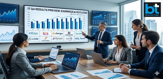 ICICI Securties said Infosys may guide for 3-5% YoY CC growth and HCL Tech 4-6% YoY CC growth for FY27 (Pic: AI generated for representational purposes only; Google Gemini AI) ICICI Securties said Infosys may guide for 3-5% YoY CC growth and HCL Tech 4-6% YoY CC growth for FY27 (Pic: AI generated for representational purposes only; Google Gemini AI)