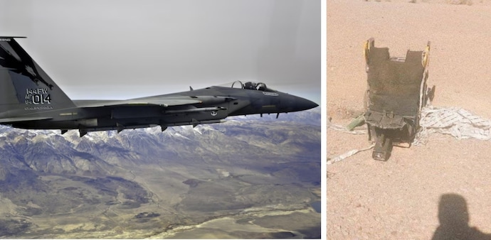 The aircraft, identified as an F-15E Strike Eagle, was brought down earlier in the week over Iran The aircraft, identified as an F-15E Strike Eagle, was brought down earlier in the week over Iran
