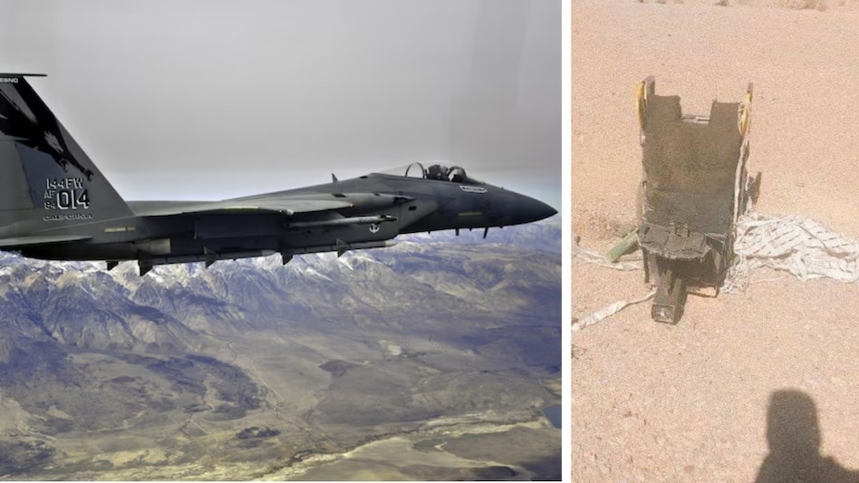The aircraft, identified as an F-15E Strike Eagle, was brought down earlier in the week over Iran The aircraft, identified as an F-15E Strike Eagle, was brought down earlier in the week over Iran