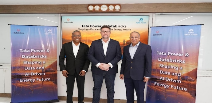 Left to right: Kamalkanth Tummala, Managing Director–India, Databricks; Nick Eayrs, VP Field Engineering–APJ, Databricks; and Dr. Praveer Sinha, CEO & MD, Tata Power. Left to right: Kamalkanth Tummala, Managing Director–India, Databricks; Nick Eayrs, VP Field Engineering–APJ, Databricks; and Dr. Praveer Sinha, CEO & MD, Tata Power.