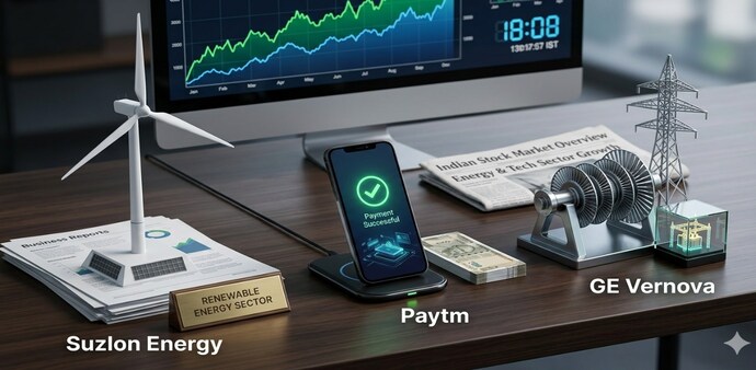 For Monday's trade, an analyst shared his views on Suzlon Energy, Paytm and GE Vernova from a short-term trading perspective. (Pic source: AI generated image for representational purposes) For Monday's trade, an analyst shared his views on Suzlon Energy, Paytm and GE Vernova from a short-term trading perspective. (Pic source: AI generated image for representational purposes)