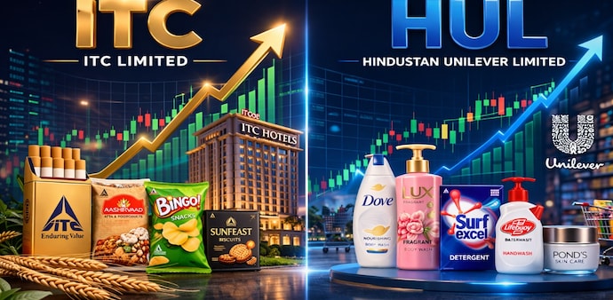 ITC and HUL shares have seen very less volatility in the last one year. Pic source: (AI generated pic for representational purposes) ITC and HUL shares have seen very less volatility in the last one year. Pic source: (AI generated pic for representational purposes)