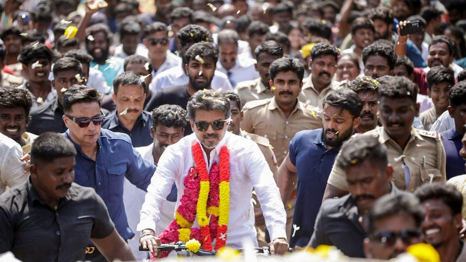 Vijay is the biggest campaign face of his party, which is contesting elections for the first time. Vijay is the biggest campaign face of his party, which is contesting elections for the first time.