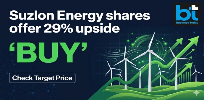 Suzlon Energy stock has gained for the fifth straight session on Thursday, rising nearly 12% over the period. The counter is currently trading at Rs 49.51. (Image: AI generated / Gemini) Suzlon Energy stock has gained for the fifth straight session on Thursday, rising nearly 12% over the period. The counter is currently trading at Rs 49.51. (Image: AI generated / Gemini)
