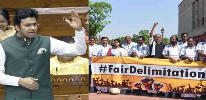 Surya said that the delimitation exercise will safeguard South's interests, specifically Tamil Nadu and Kerala. Surya said that the delimitation exercise will safeguard South's interests, specifically Tamil Nadu and Kerala.