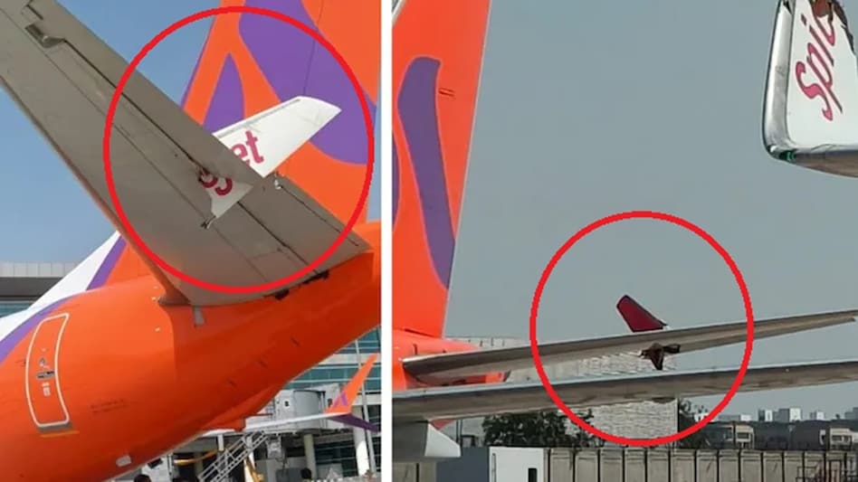 SpiceJet aircraft hits Akasa plane at Delhi airport SpiceJet aircraft hits Akasa plane at Delhi airport