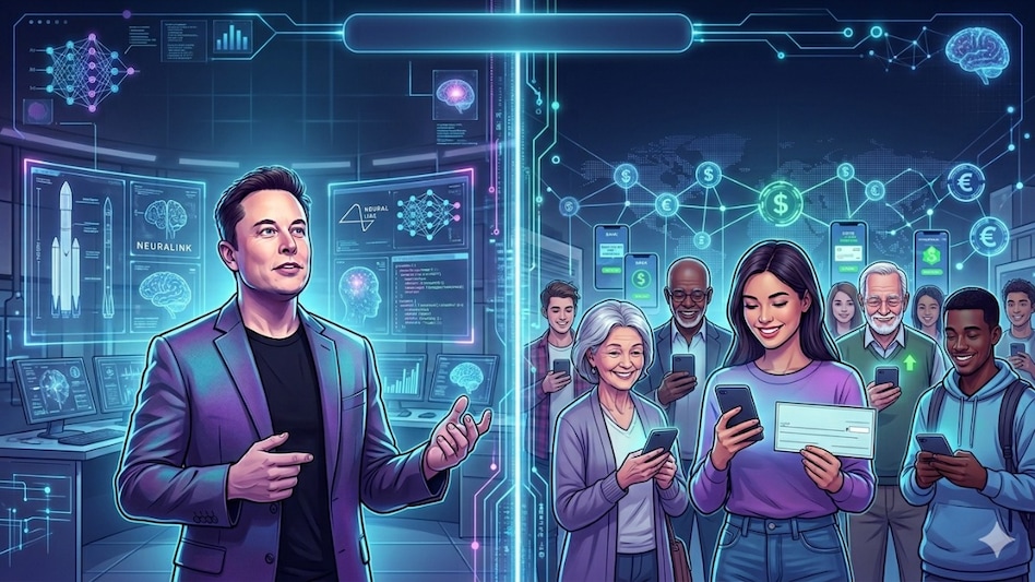 Proposed by Elon Musk, the concept is an evolution of the universal basic income (UBI). Proposed by Elon Musk, the concept is an evolution of the universal basic income (UBI).