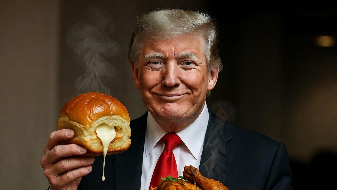 Iran also took the food pun and meme route to roast the US President.