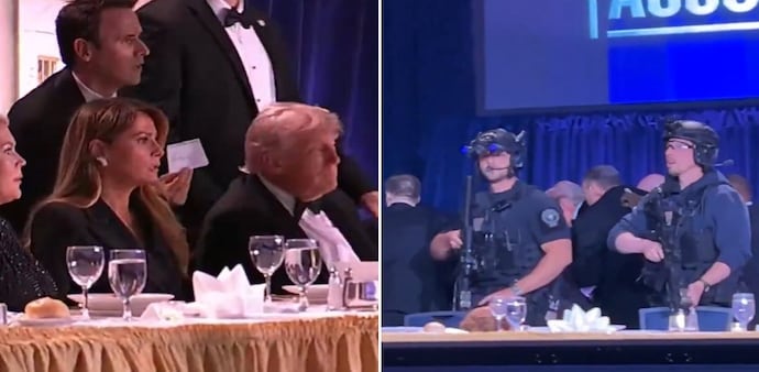 Chaos at Washington dinner as Trump rushed out after suspected shots Chaos at Washington dinner as Trump rushed out after suspected shots