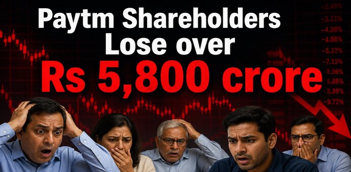 Paytm shareholders lost Rs 5,879 crore within minutes of opening trade. Pic source: (AI image for representational purposes) Paytm shareholders lost Rs 5,879 crore within minutes of opening trade. Pic source: (AI image for representational purposes)