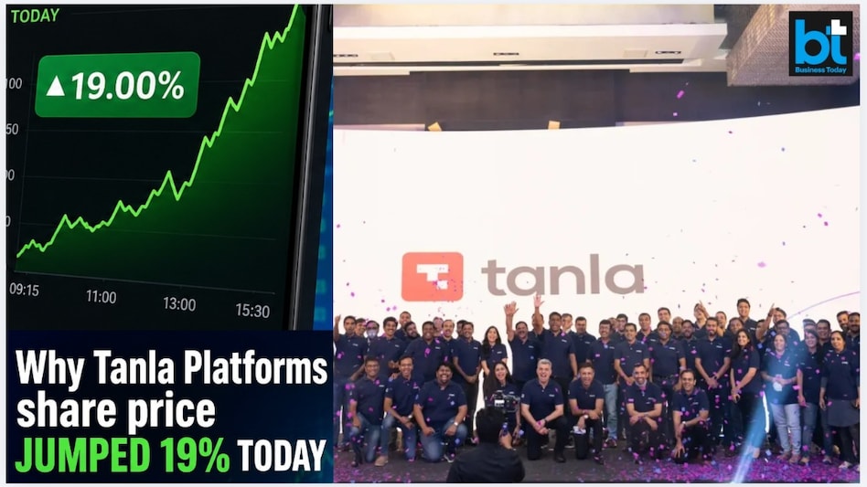 Tanla has two major businesses: Enterprise (91 per cent) and Platform (9 per cent). (Pic: Tanla Platforms website/AI collage) Tanla has two major businesses: Enterprise (91 per cent) and Platform (9 per cent). (Pic: Tanla Platforms website/AI collage)