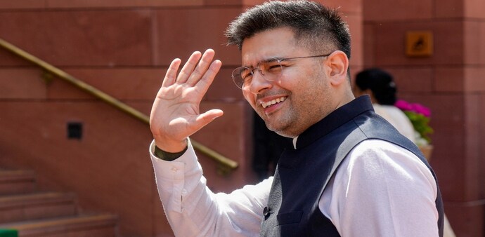 Raghav Chadha defected with 7 of 10 MPs. His own bill would have required 8 Raghav Chadha defected with 7 of 10 MPs. His own bill would have required 8