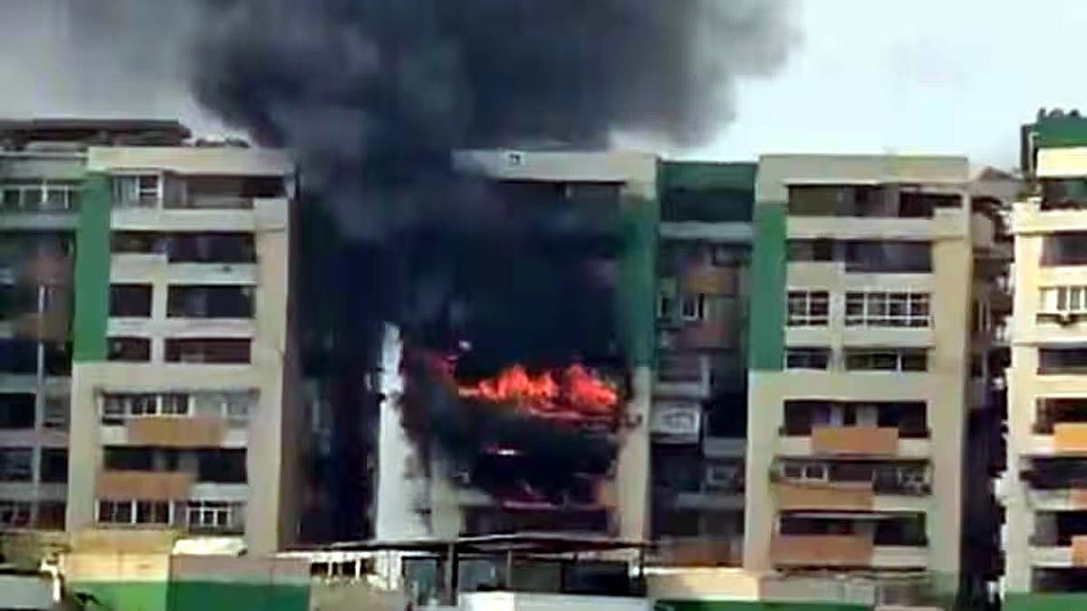 Ghaziabad high-rise fire hits multiple flats across upper floors at Gaur Green Avenue, no casualties