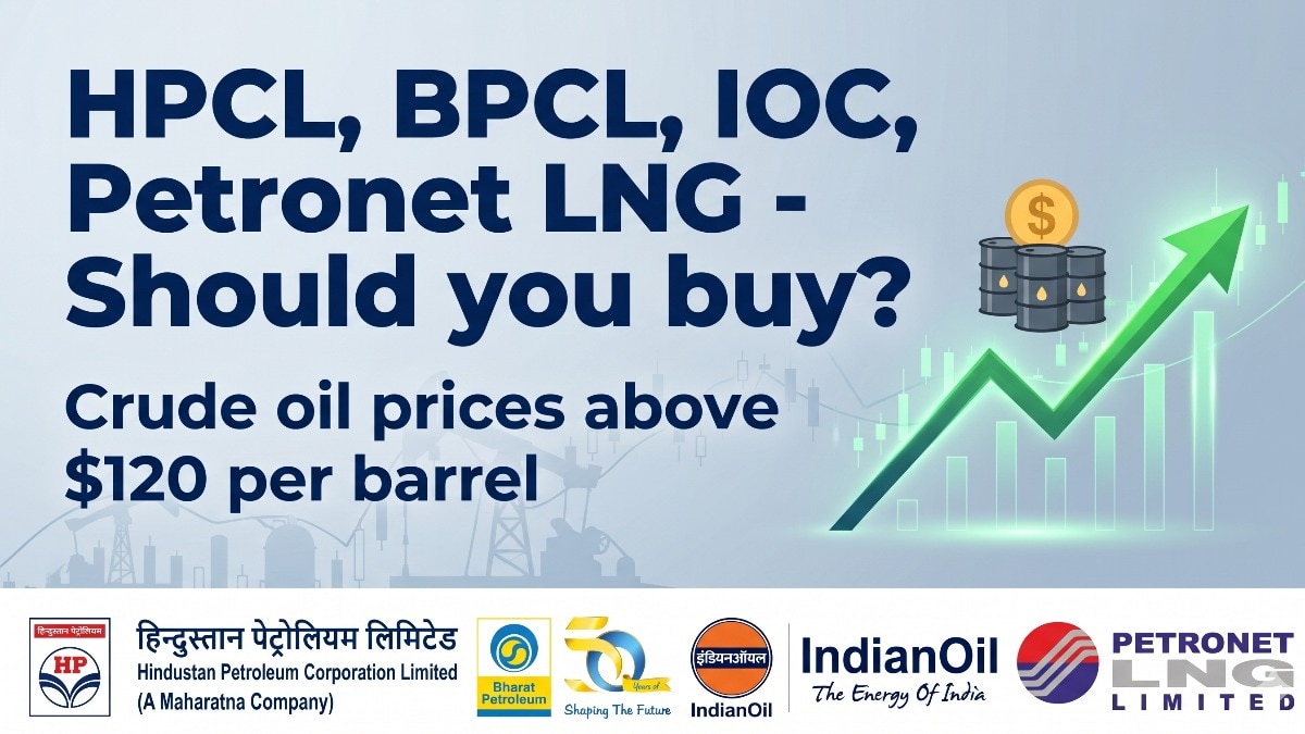 BPCL: PL Capital revised BPCL's target multiple to 1.3x and maintained an ‘Accumulate’ rating with a target price of Rs 332. MOFSL gave the stock a ‘Neutral’ rating with a target of Rs 306. (Image: AI generated / company logos from their websites)