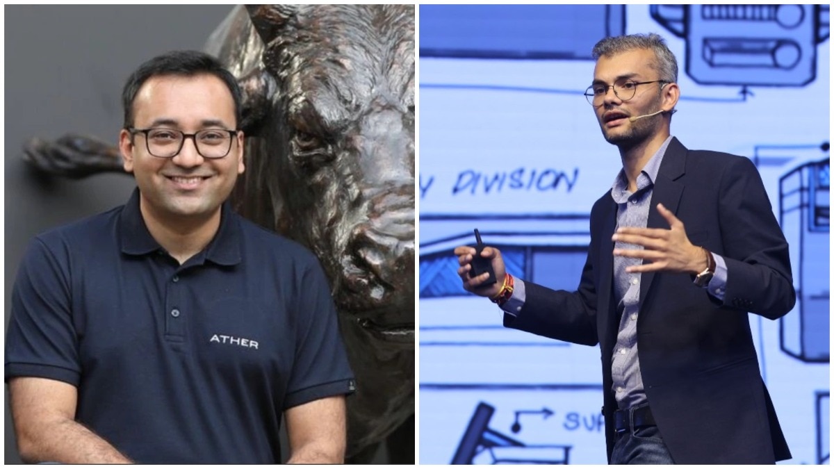 (From left) Ather Energy co-founder and CEO Tarun Mehta, Founder and CEO of Euler Motors Saurav Kumar